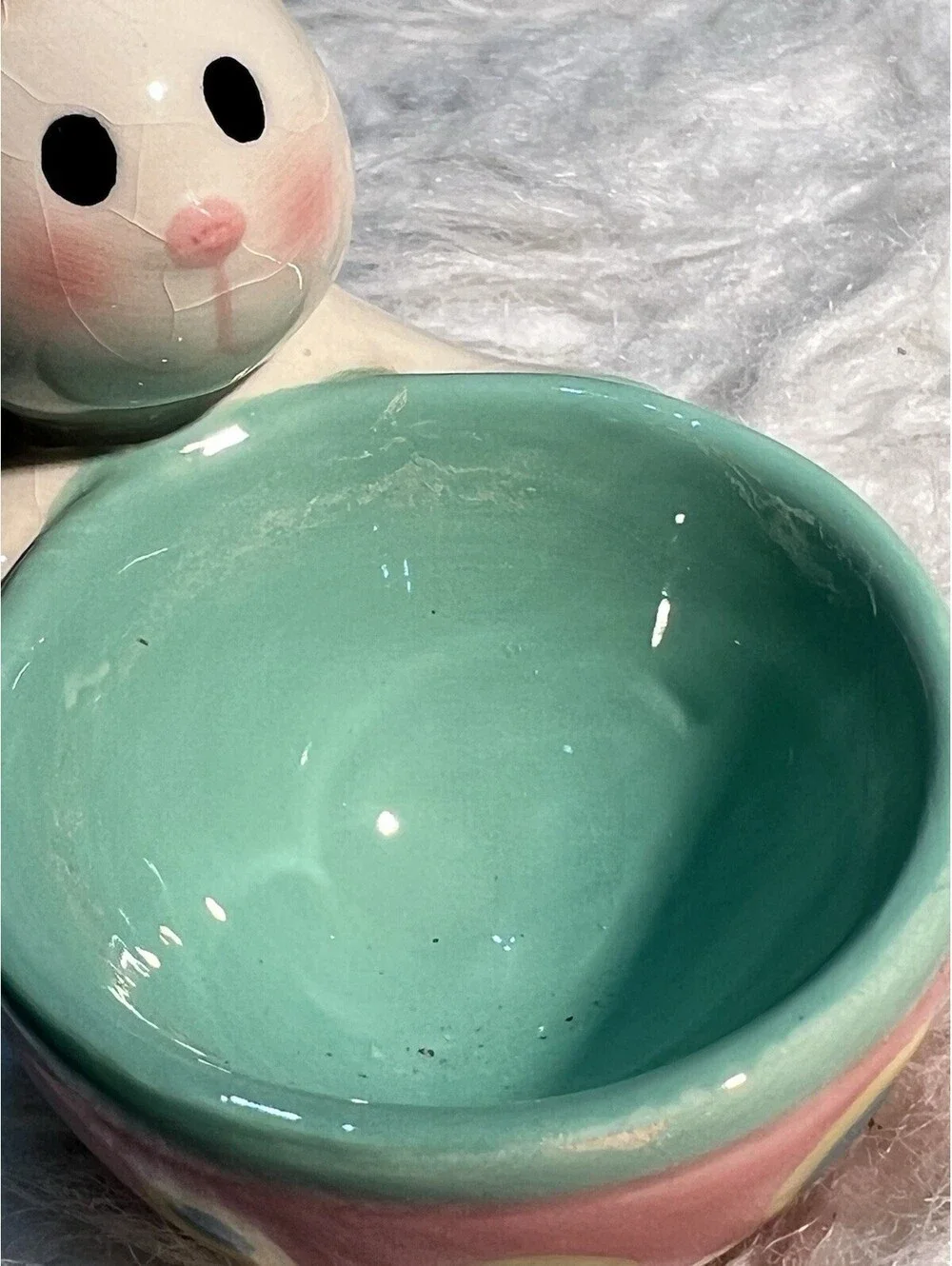 Ceramic Colorful Bunny Egg Cup Holder